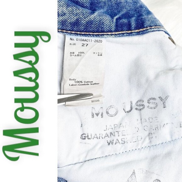 NWT MOUSSY Vintage Melvin Tapered Buttonfly High Waist Busted Knee Jeans Size 27 - Picture 7 of 9